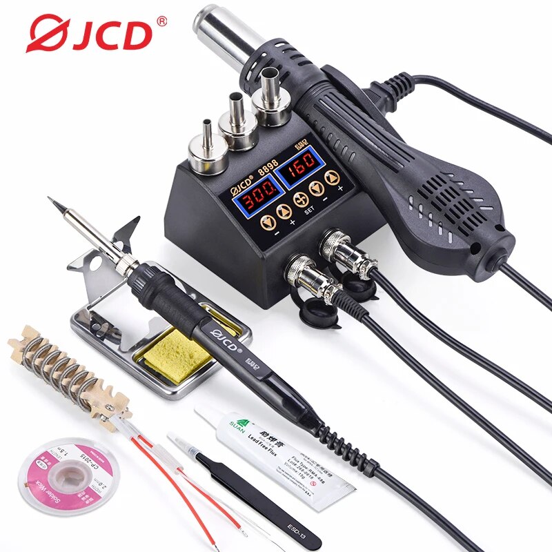 JCD 8898 Soldering Station 750 - đánh giá và giá Smd Rework Station Hot Air Soldering 2 In 1