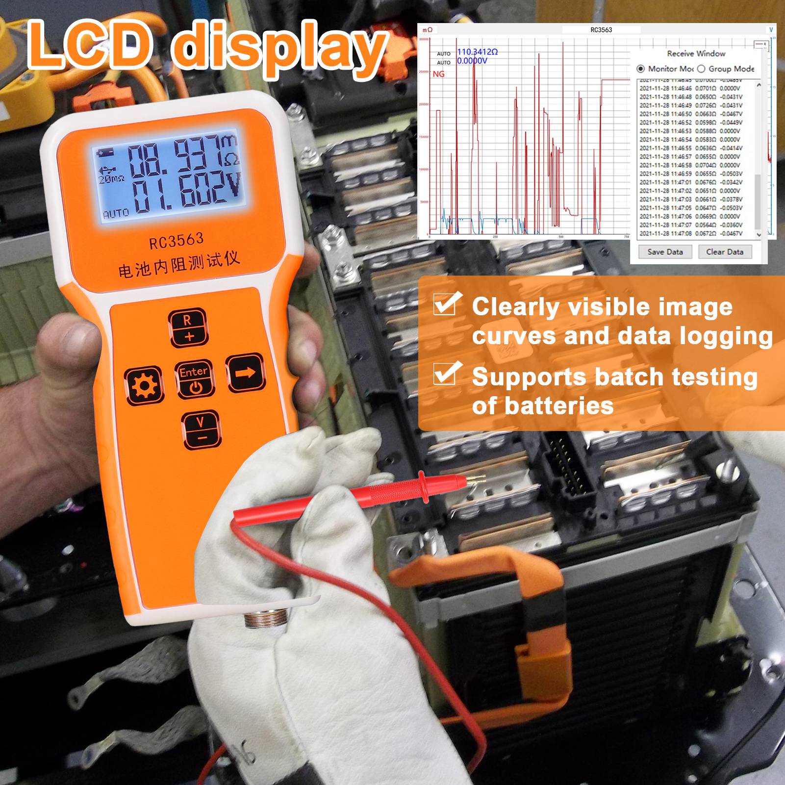 200Ohm 100V Handheld Battery I - đánh giá và giá Battery Internal Resistance Tester Four Wire
