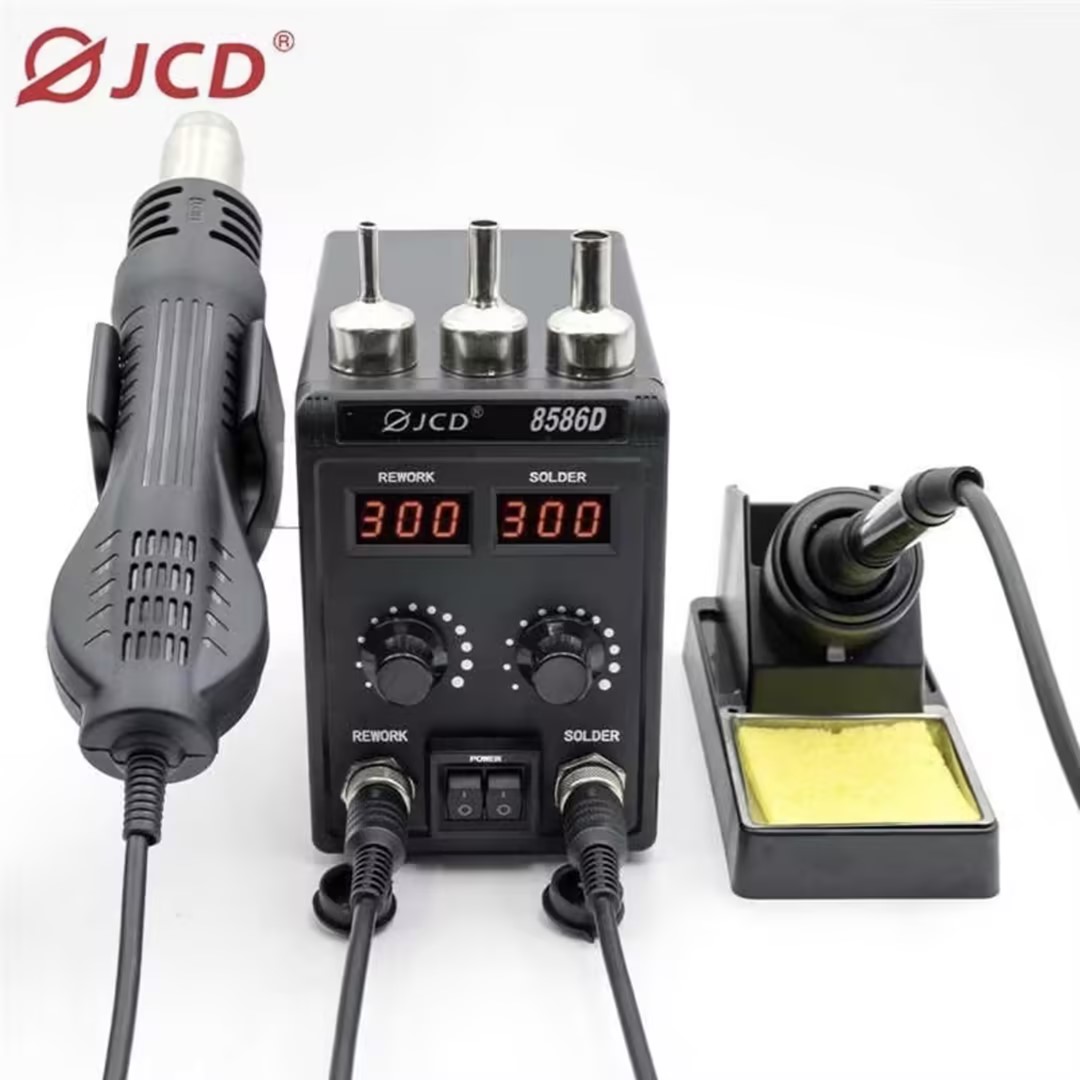 JCD 8586D 2-in-1 Soldering Sta - đánh giá và giá Smd Rework Station Hot Air Soldering 2 In 1