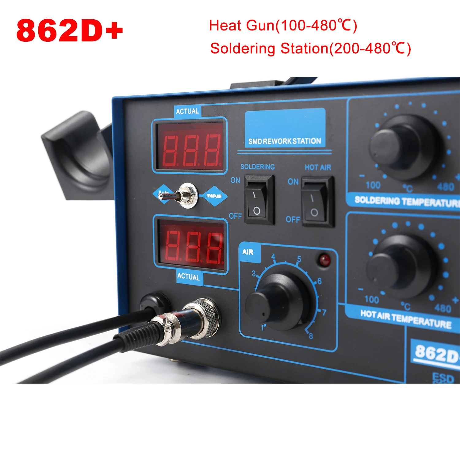 862D+ Soldering Station 2 In 1 - đánh giá và giá Smd Rework Station Hot Air Soldering 2 In 1